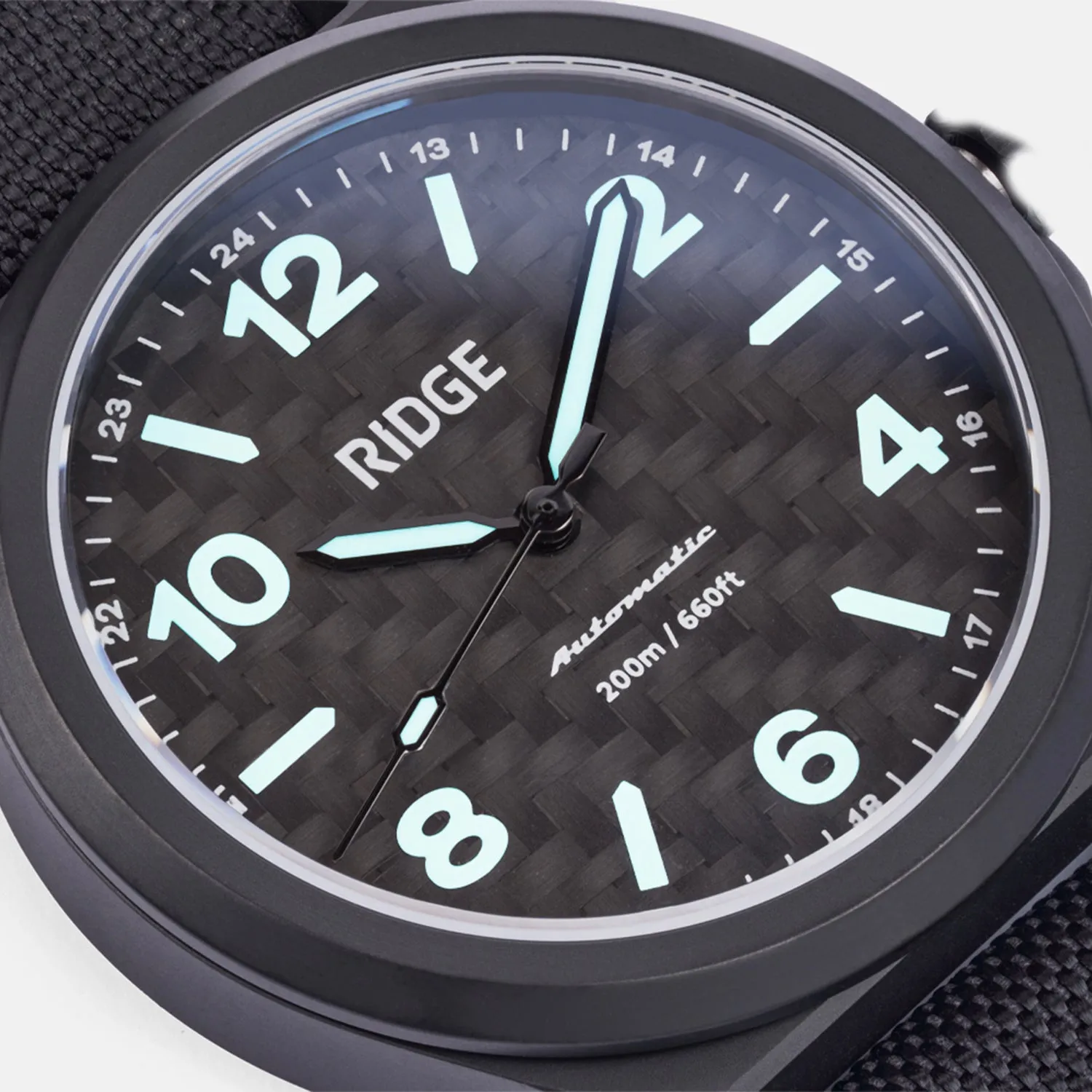 Ridge Titanium Field Watch 40mm - Carbon Fiber 3k