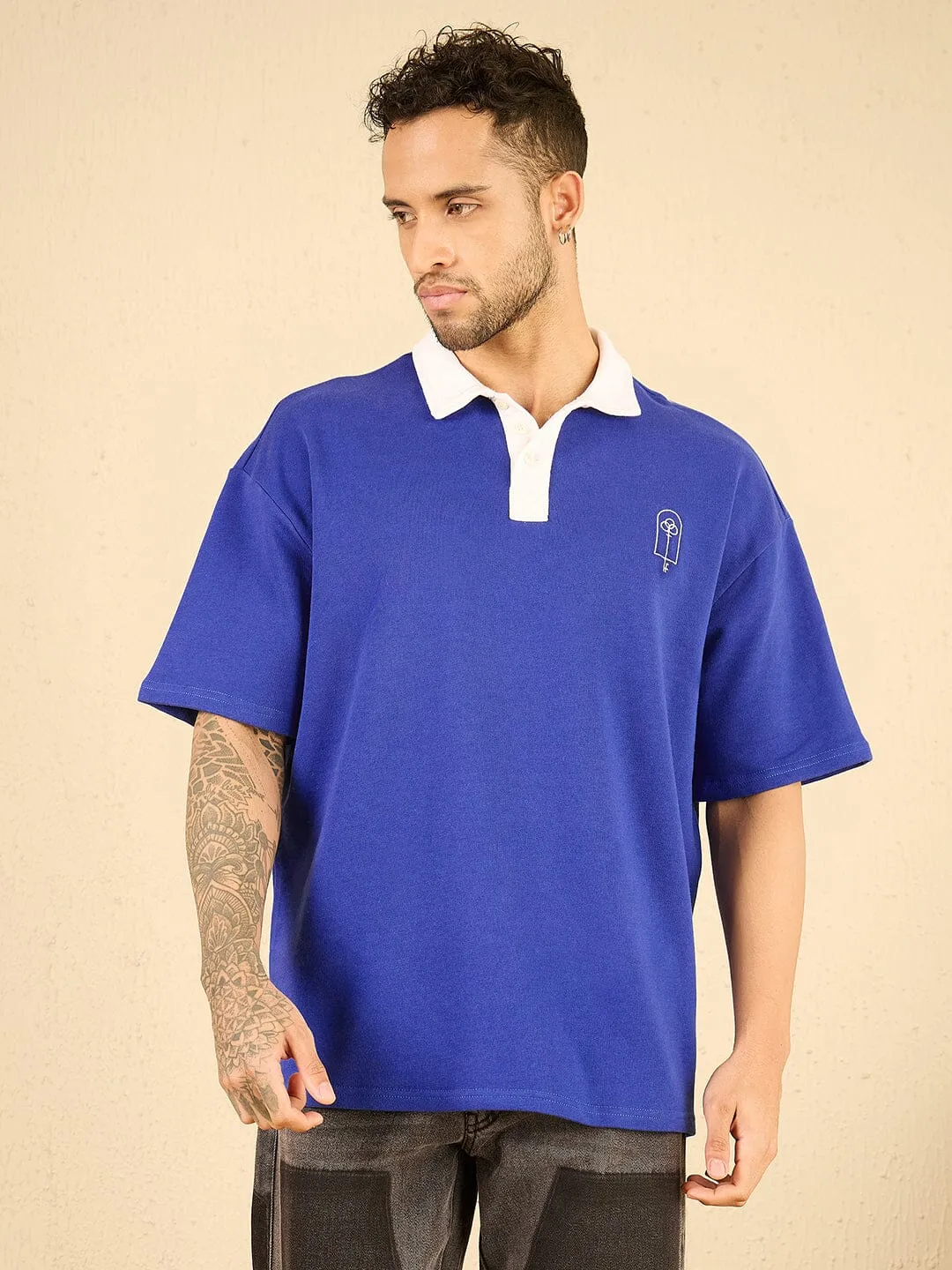 Royal Blue Oversized Polo Tee