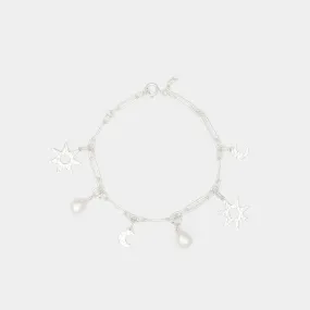 Solenn Charm Anklet in Silver