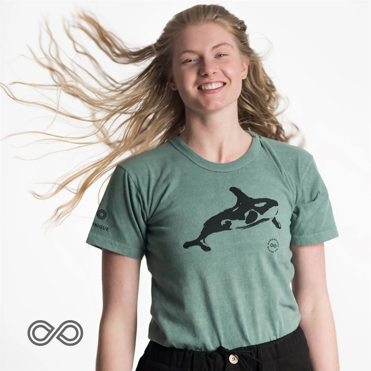 SONOMA Printed 100% Organic Cotton T-shirt (Made in USA) (Unisex) (Orca)