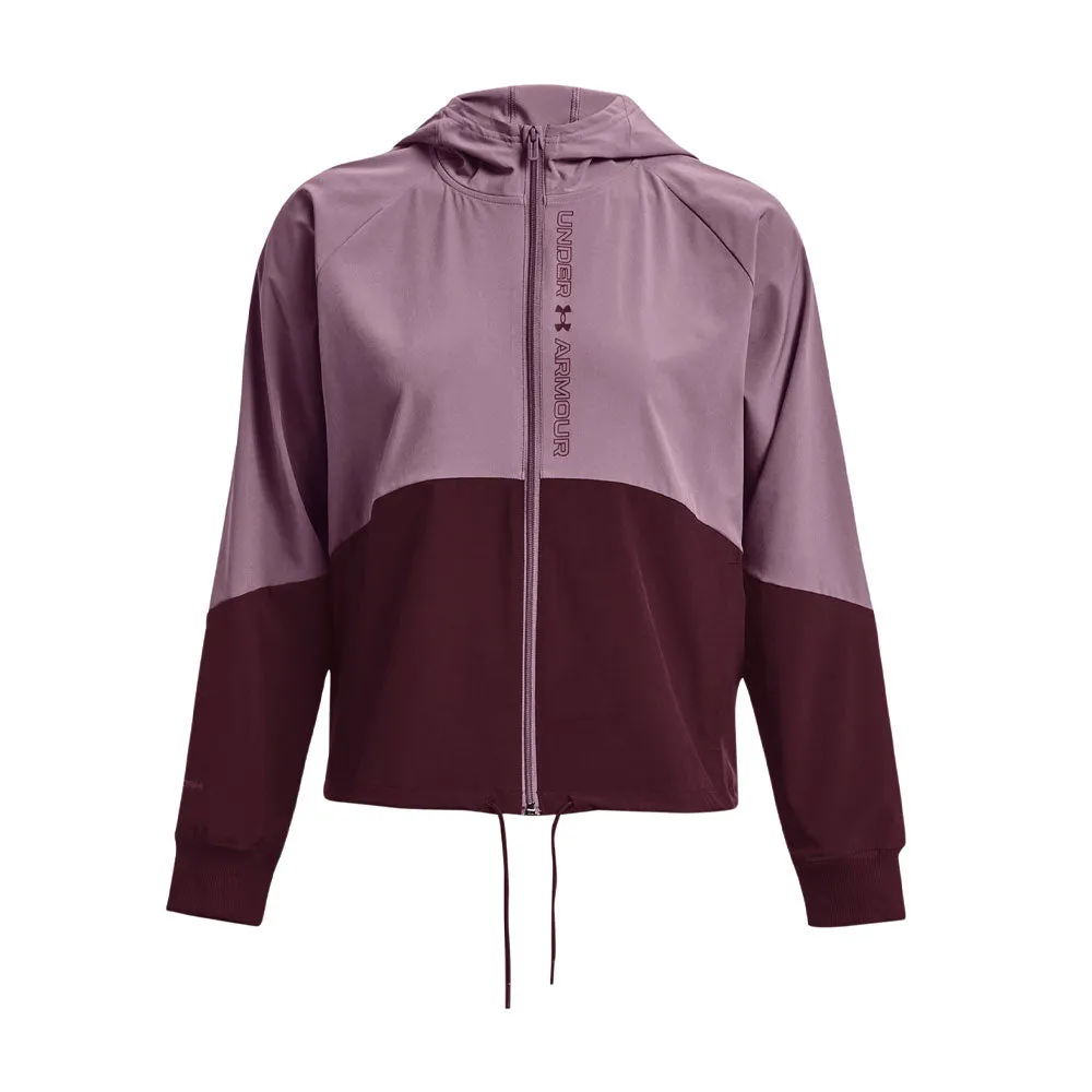 Sudadera con Gorro Under Armour para Mujer Woven FZ Jacket Morado