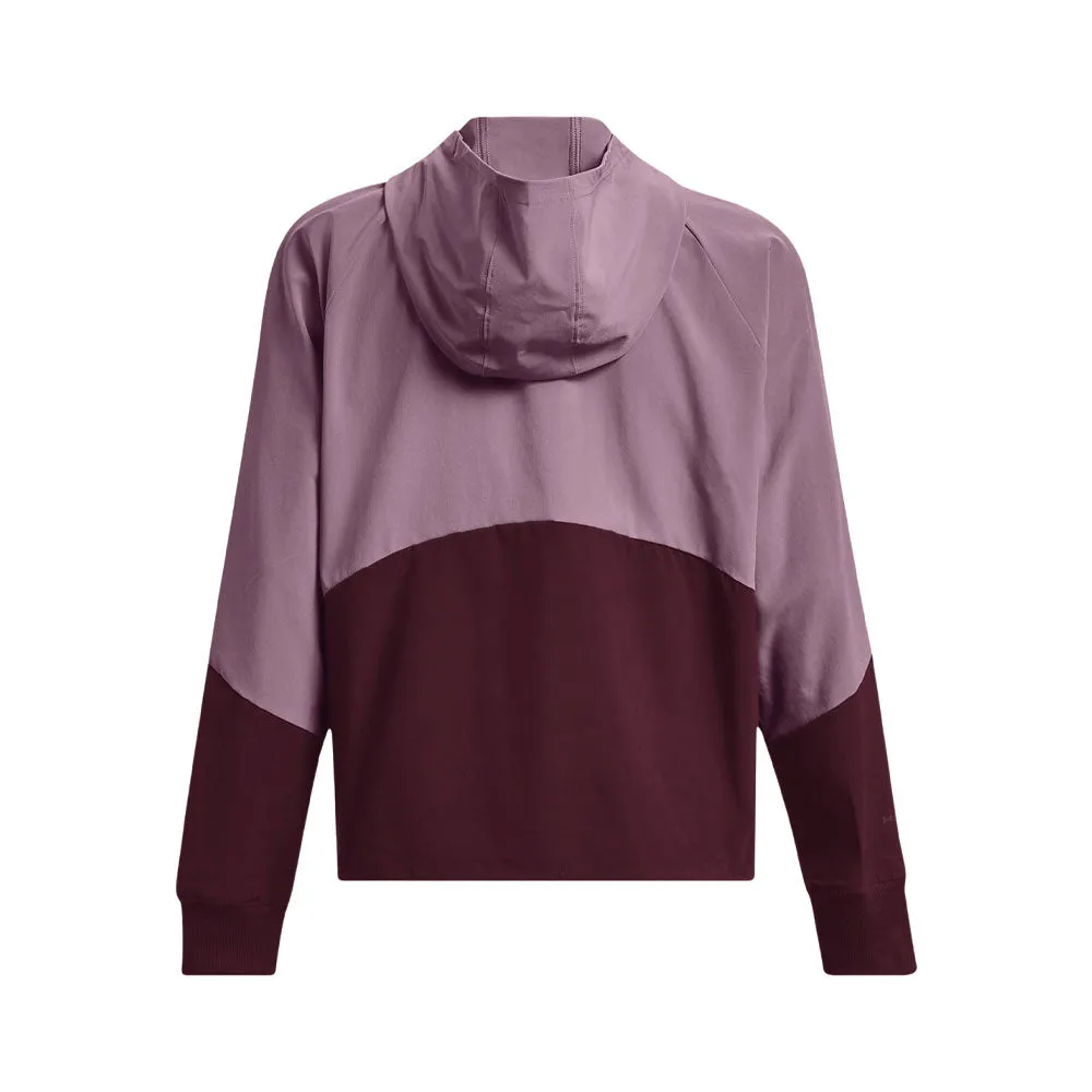 Sudadera con Gorro Under Armour para Mujer Woven FZ Jacket Morado