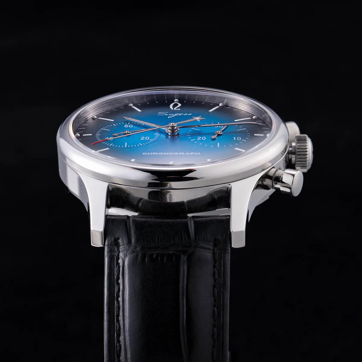 Sugess JB954 Blue Genuine Sapphire Gradient Mechanical Business Watch for Men