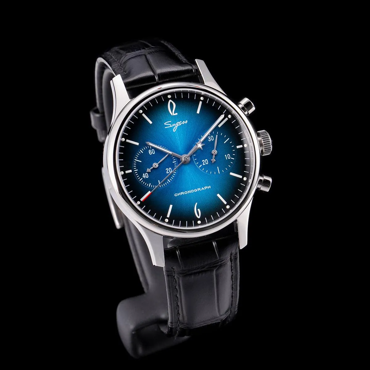 Sugess JB954 Blue Genuine Sapphire Gradient Mechanical Business Watch for Men