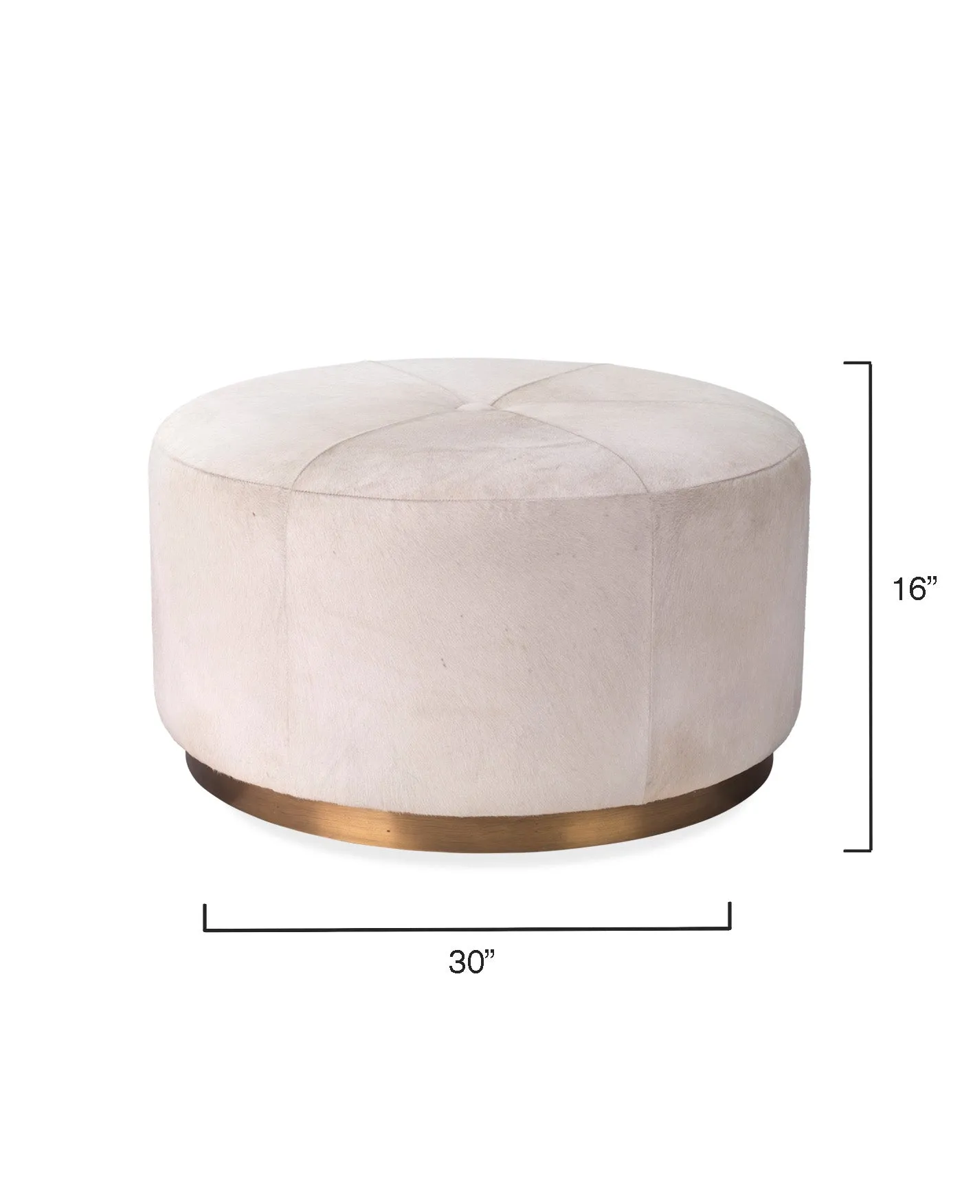 Thackeray Round Pouf White - Large