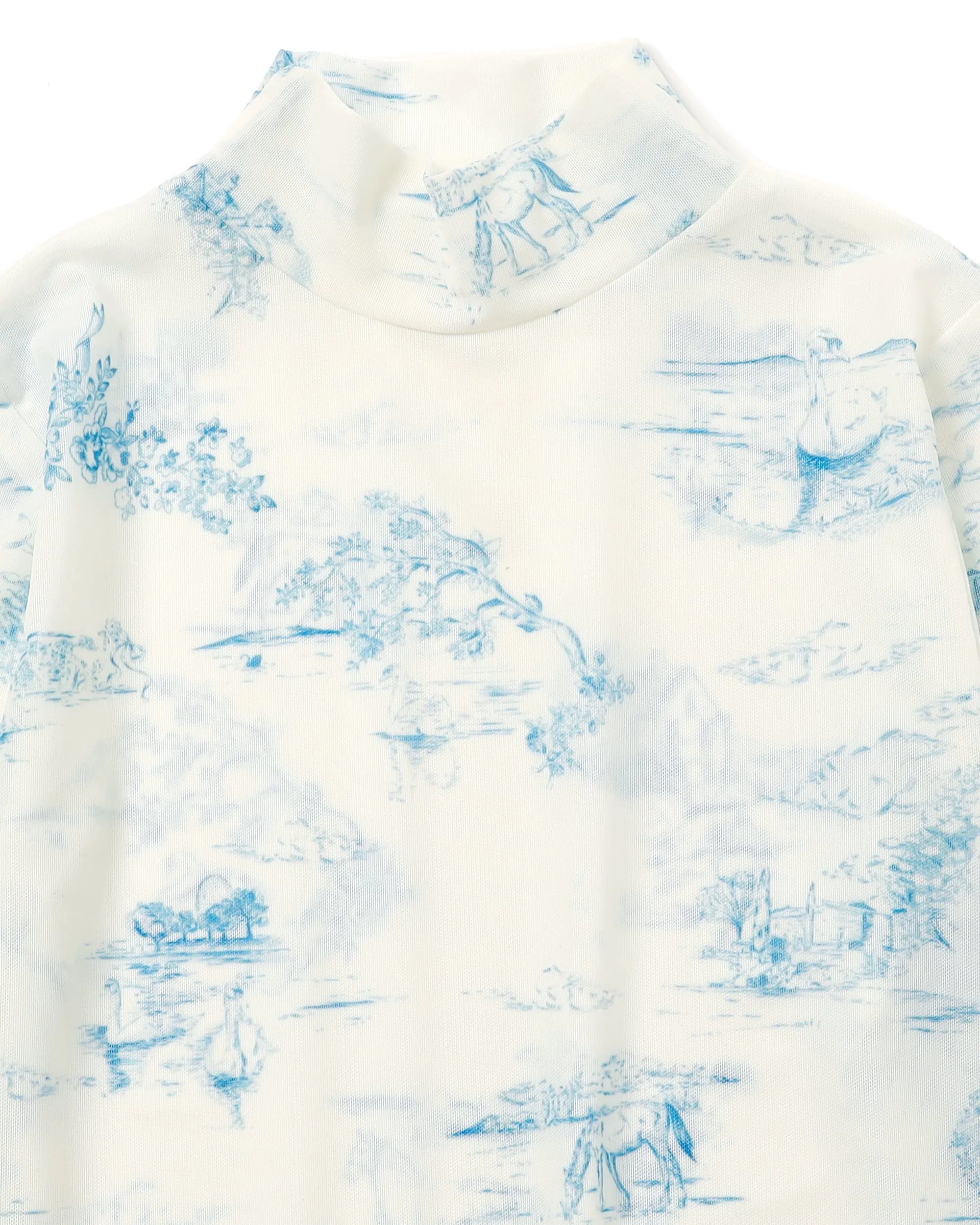 Toile de Jouy see-through tops (High neck)