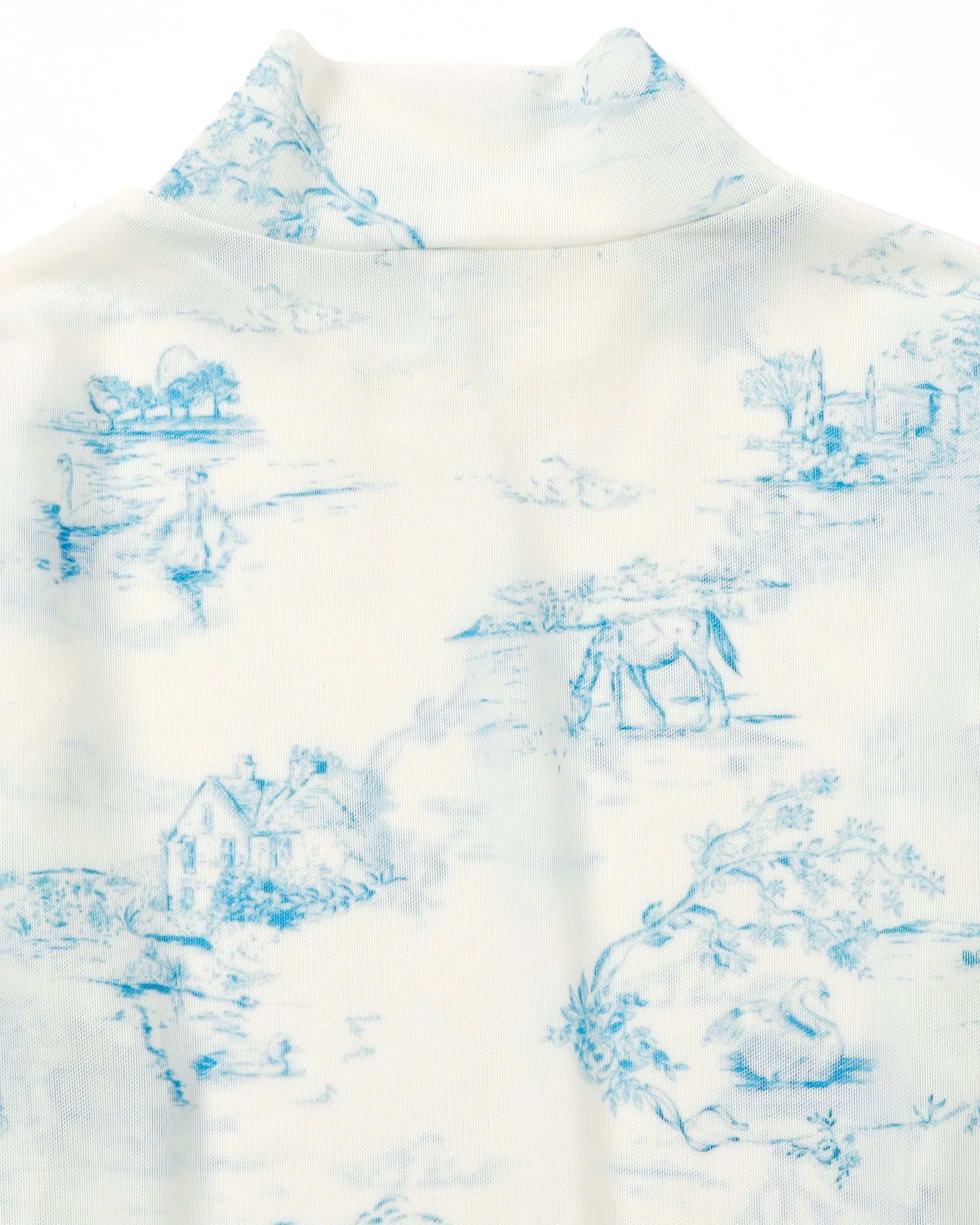 Toile de Jouy see-through tops (High neck)