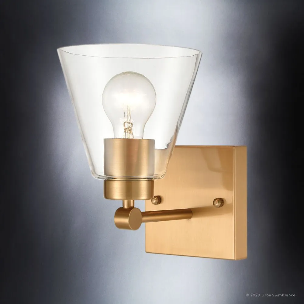 UEX2569 New Traditional Wall Sconce 10''H x 6''W, Satin Brass Finish, Flagstaff Collection