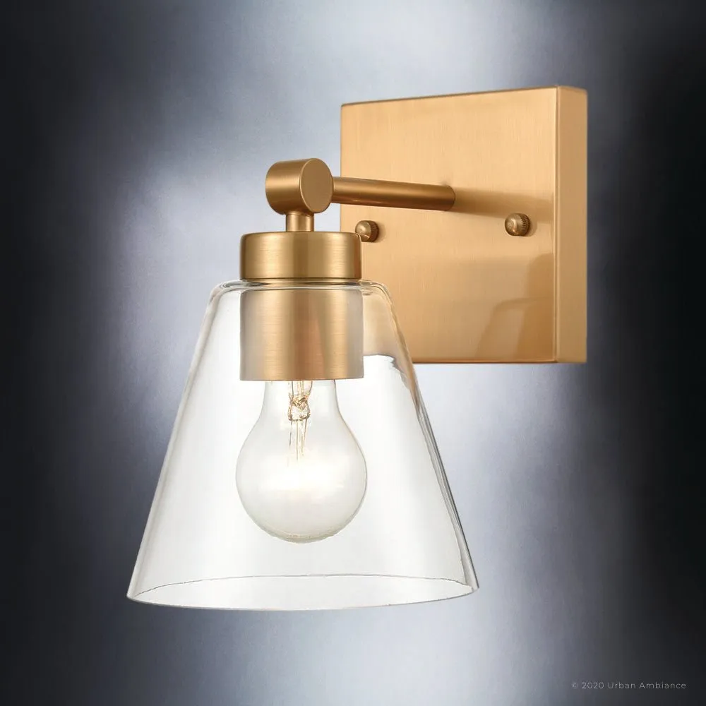 UEX2569 New Traditional Wall Sconce 10''H x 6''W, Satin Brass Finish, Flagstaff Collection