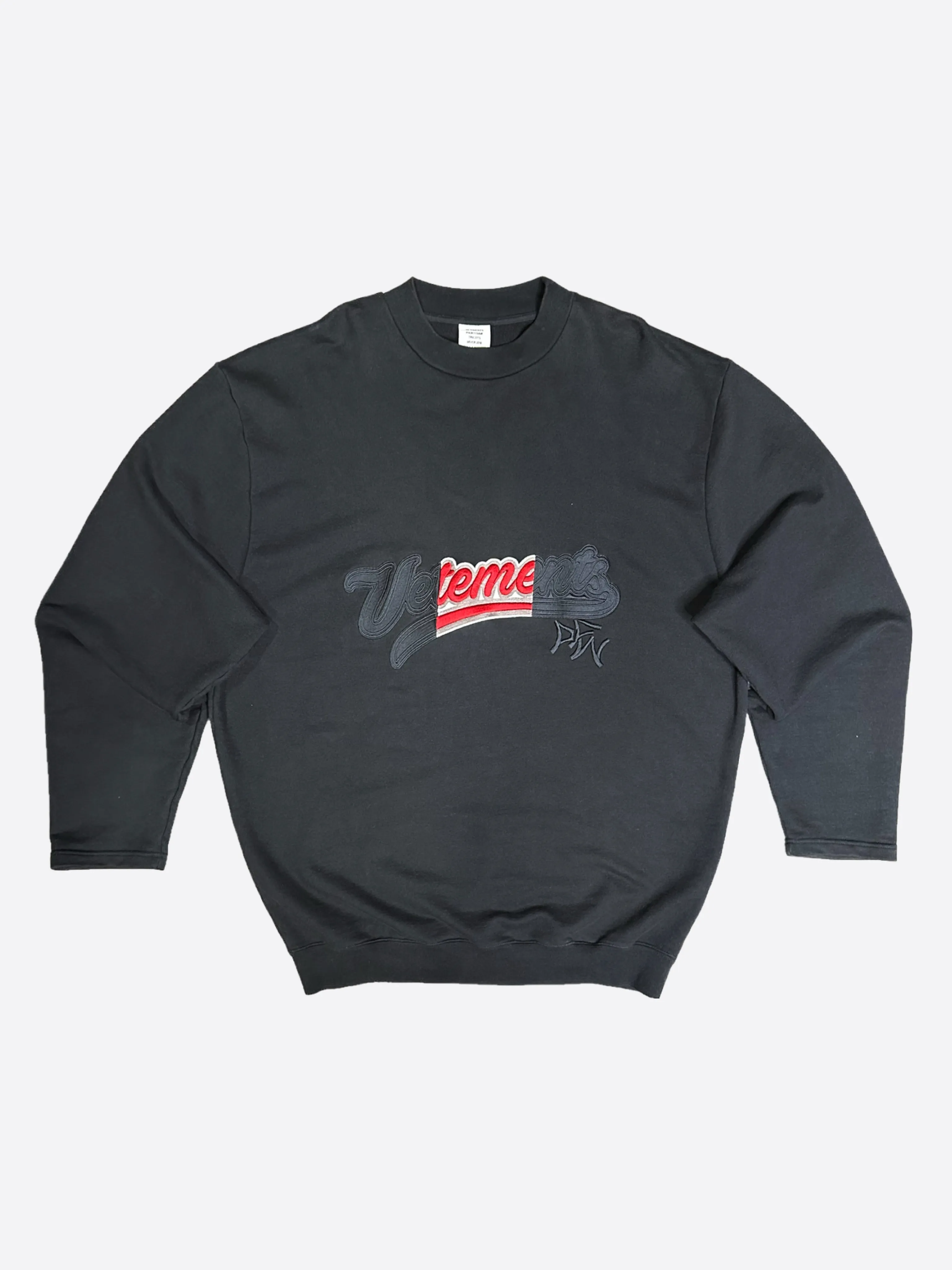 VETEMENTS FW17 BRO BLACK CREWNECK SWEATSHIRT