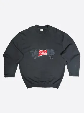 VETEMENTS FW17 BRO BLACK CREWNECK SWEATSHIRT