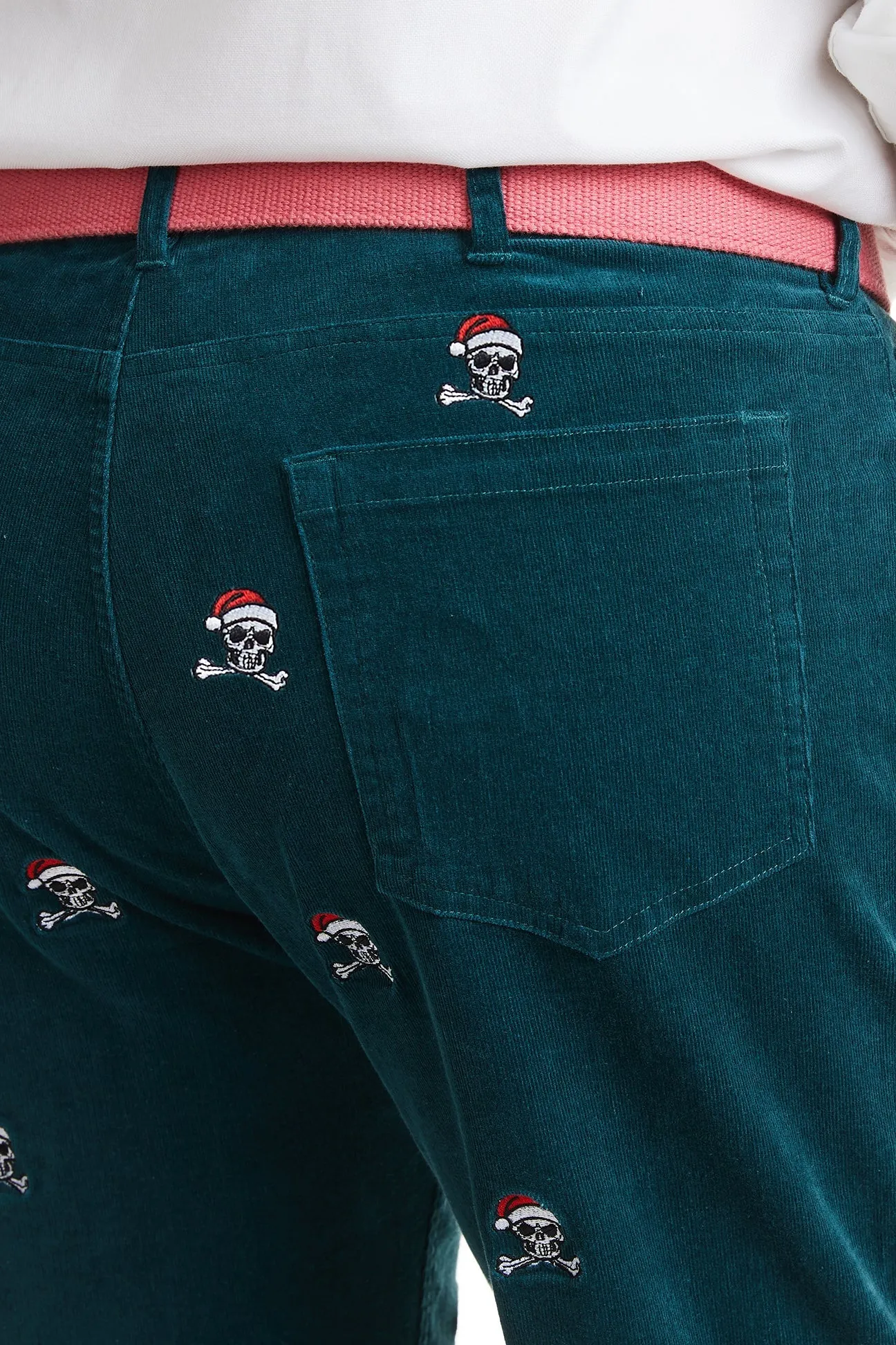 Wayfarer 5-Pocket Pinwale Corduroy Pant Hunter with Christmas Jolly Roger