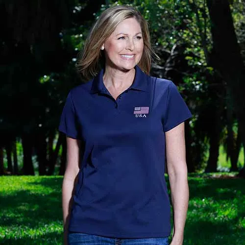 Women's Made in USA Patriotic Polo Shirt